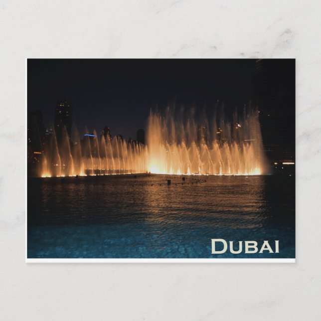 Dancing Fountains at Burj Khalifa, Dubai Postcard (Front)