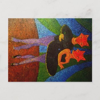 Dancing Foxes Postcard by Crosier at Zazzle