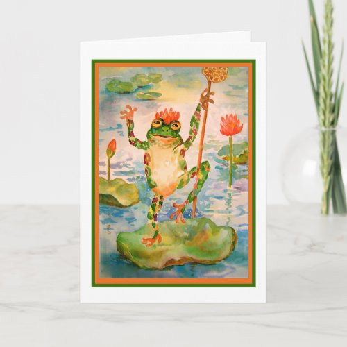 Dancing Frog Birthday Card