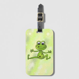 dancing frog luggage tag