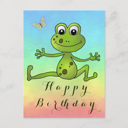 dancing frog   postcard