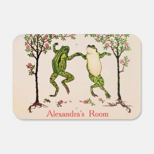 Dancing Frogs Adorable Door Sign