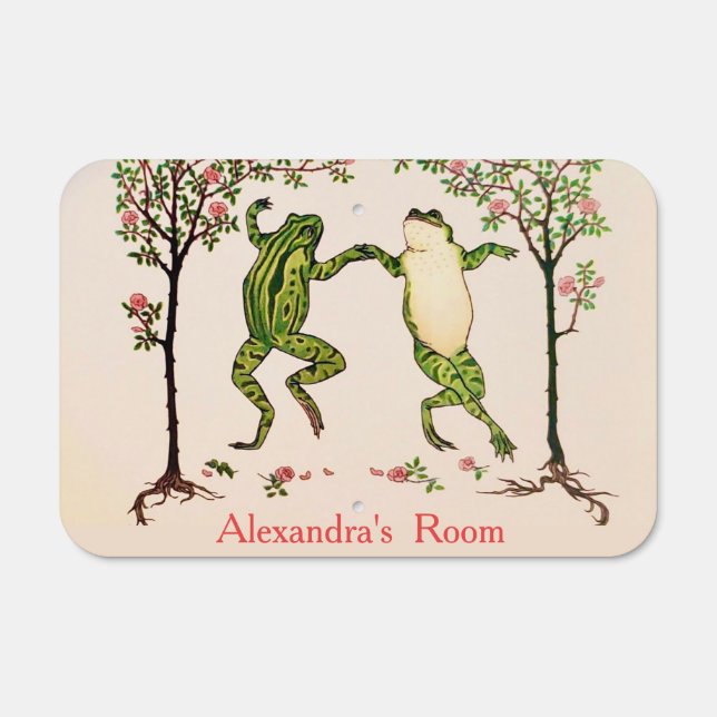 Dancing Frogs Adorable Door Sign (Front)