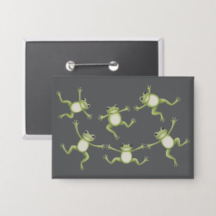 Dancing Frogs Cute Amphibian Nature Lover Gift  Button