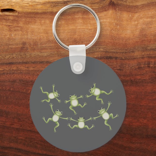 Dancing Frogs Cute Amphibian Nature Lover Gift  Keychain (Front)