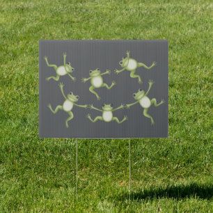 Dancing Frogs Cute Amphibian Nature Lover Gift Sign
