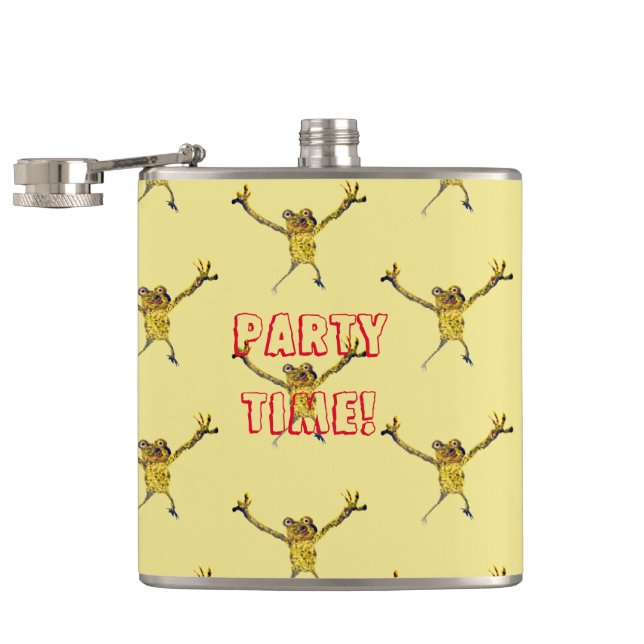 Dancing Frogs Funny Animal Flask (Opened)