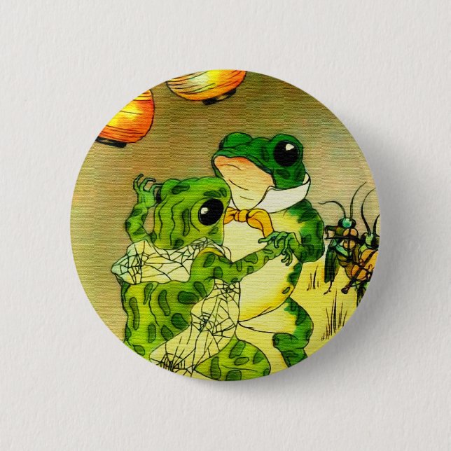 Dancing Frogs Pinback Button (Front)