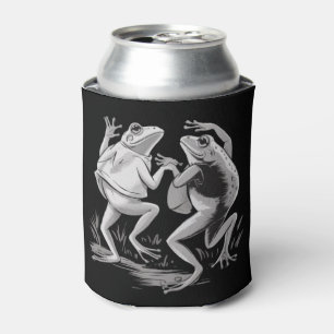 Dancing Frogs Toad Goblincore Dark Academia Retro Can Cooler