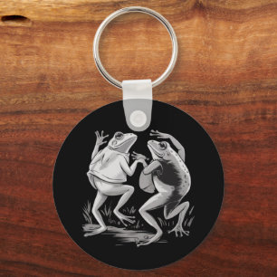 Dancing Frogs Toad Goblincore Dark Academia Retro Keychain