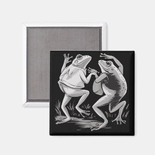 Dancing Frogs Toad Goblincore Dark Academia Retro Magnet