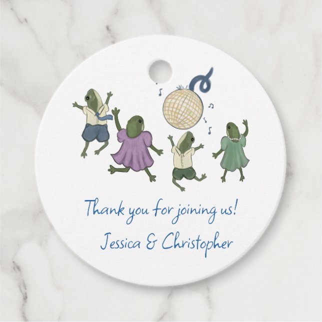 Dancing Frogs Wedding Favor Tags (Front)