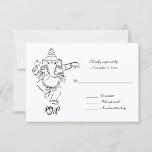 Dancing Ganesh Indian Wedding RSVP Invitation