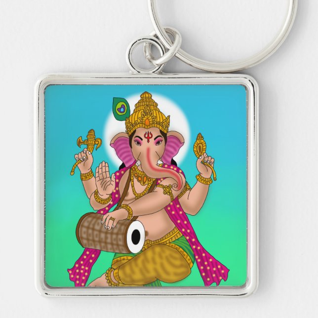 Dancing Ganesha Keychain (Front)