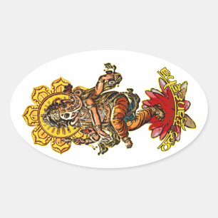 DANCING GANESHA   make your own background Oval Sticker