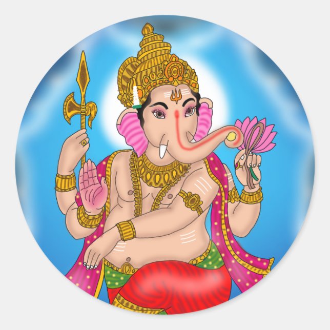 Dancing Ganesha Sticker  (Front)
