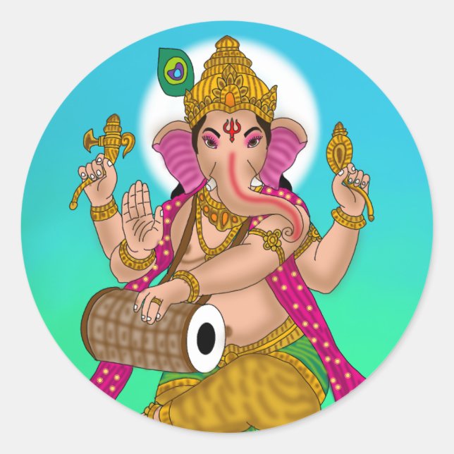 Dancing Ganesha Sticker (Front)