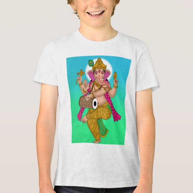 Dancing Ganesha T-Shirt Tri-Blend Shirt (Front)