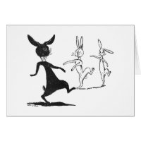 Dancing Ghostly Rabbits Vintage Louis Wain