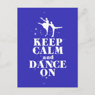 Dancing Gift Print Keep Calm and Dance On Design Postcard