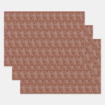 Dancing Gingerbread Cats Wrapping Paper Sheets by TheWhiteCatCo at Zazzle