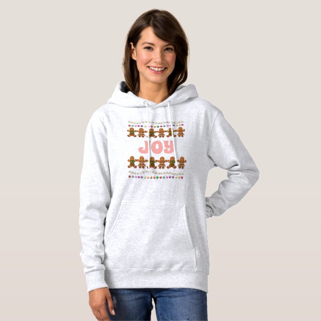 Dancing Gingerbread Cookies And Colorful Candy Hoodie (Front Full)
