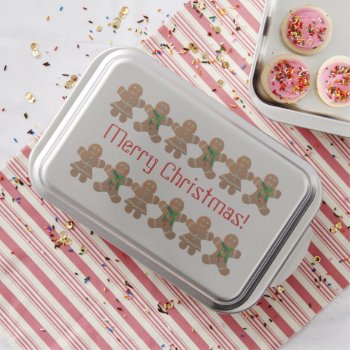 Dancing Gingerbread Cookies Cake Pan by XmasJoy at Zazzle