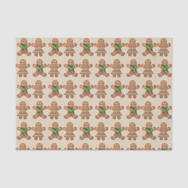 Dancing Gingerbread Cookies Tissue Paper (Front)