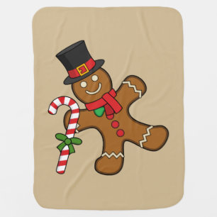 Dancing Gingerbread Man Baby Blanket