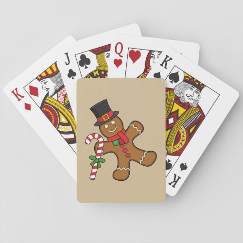 Dancing Gingerbread Man Poker Cards