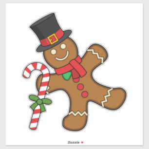 Dancing Gingerbread Man Sticker