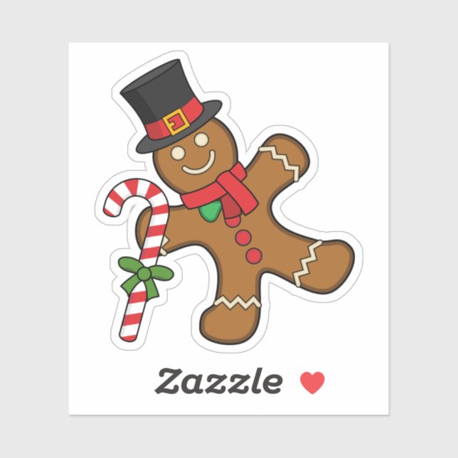 Dancing Gingerbread Man Sticker (Sheet)
