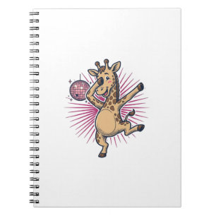 Dancing Giraffe Disco Ball Vintage Engraving Shirt Notebook