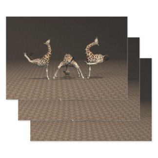 Dancing Giraffes Wrapping Paper Sheets