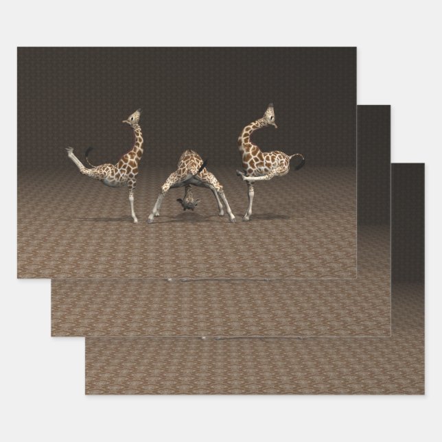 Dancing Giraffes Wrapping Paper Sheets (Set)