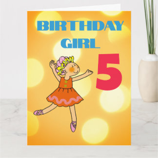 Dancing Girl 5th Birthday Card