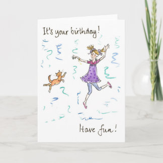 Dancing Girl Birthday Card