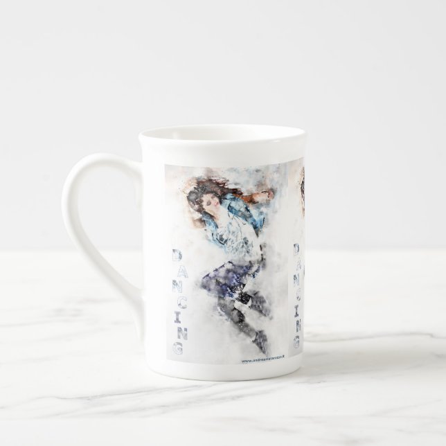 Dancing girl   bone china mug (Left)