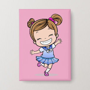 dancing girl button