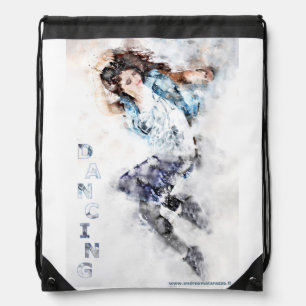 Dancing girl drawstring bag