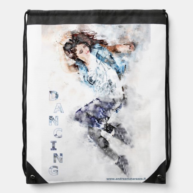 Dancing girl    drawstring bag (Front)