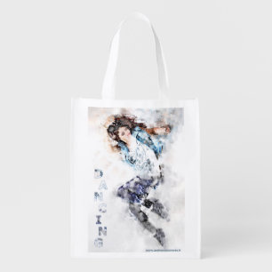 Dancing girl   grocery bag