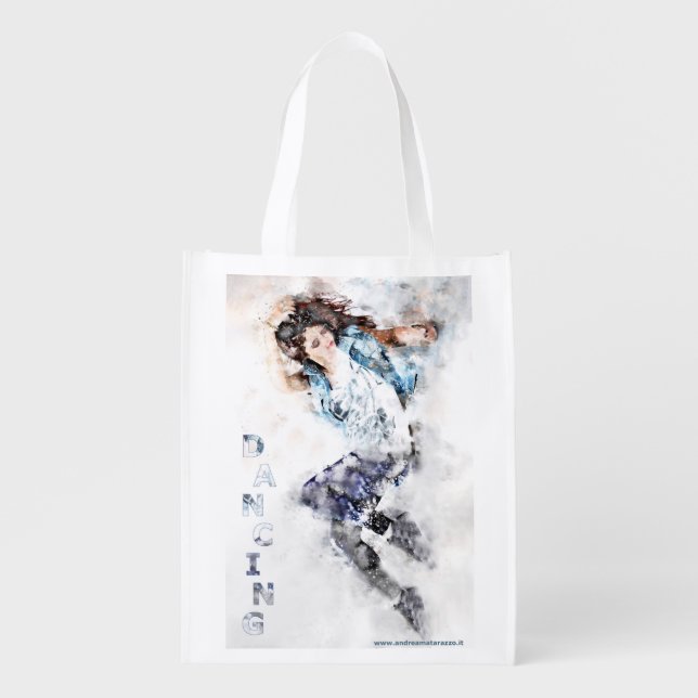 Dancing girl   grocery bag (Front)