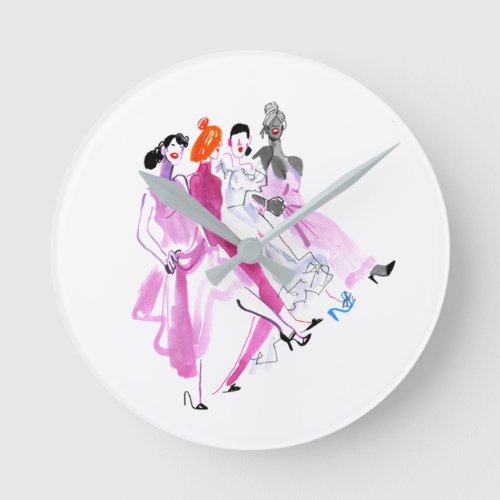 DANCING GIRLFRIENDS  ADULT ROUND CLOCK