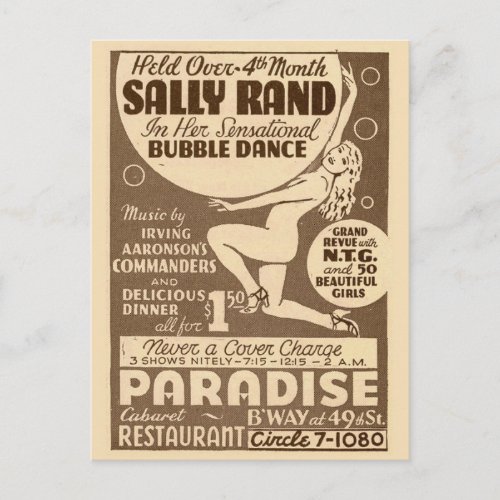 Dancing Girls Bubble Dance Vintage Flyer  Postcard