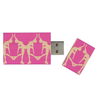Dancing Girls Wood USB Flash Drive