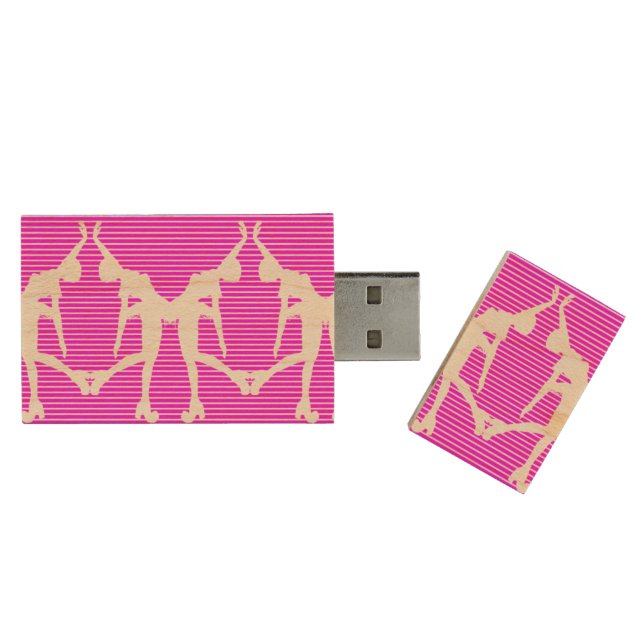 Dancing Girls Wood USB Flash Drive (Opened)