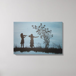 Dancing Girls Wrapped Canvas Print