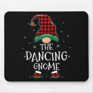 Dancing Gnome Xmas Family Matching Plaid Christmas Mouse Pad