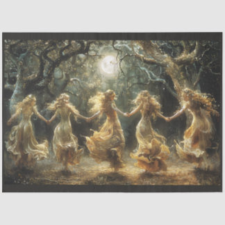 Dancing Goddess Under Full Moon Tissue Paper